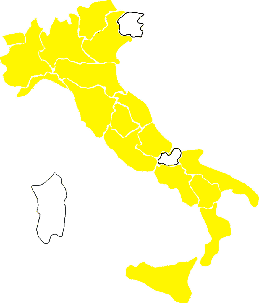 La mappa dei colori delle regioni italiane aggiornata al 31 maggio 2021