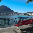 Paesaggio del lago di Lugano visto dalla città